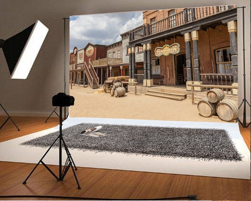 Laeacco 7x5ft Photography Background Old Wild West Cowboy Town Saloon USA Vintage Saloon Central Arizona Background Party Decoration Birthday - Image 4